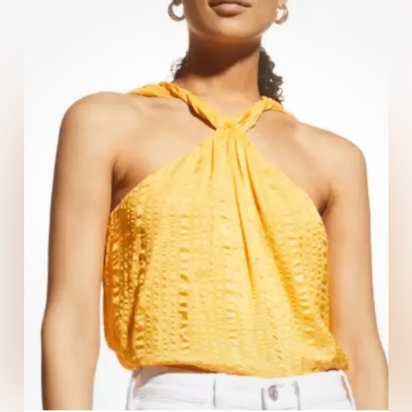 FRAME Halter Crinkled Silk Blouse - Picture 5 of 11